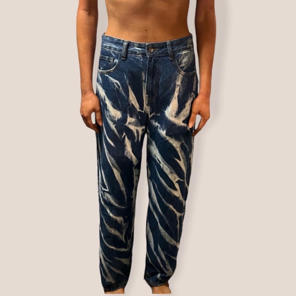 Lioness Talk is Cheap Dark Tie Dye Jeans